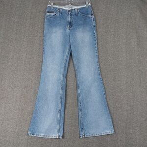 L.E.I. JEANS Y2K CUT WAIST LOW RISE FLARE DENIM PANTS ASO ALTMARIAH CAREY SZ 5